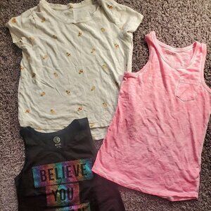 Girl YM 7-8 Shirt lot of 3 Crazy 8, Old Navy, and Cherokee Summer Spring